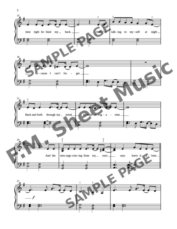 Seven Nation Army Easy Piano By The White Stripes F M Sheet Music